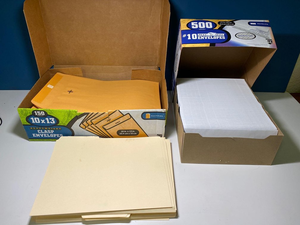 Manilla Folders and Envelopes 