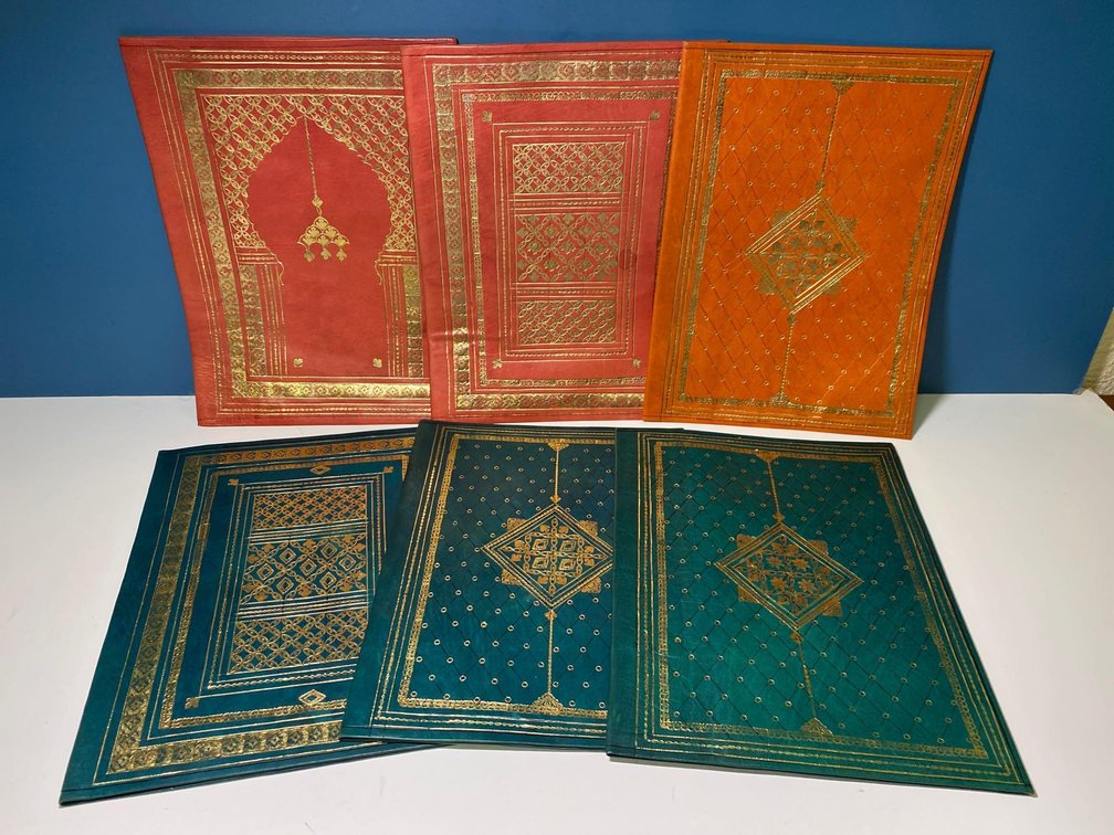 (X's 6) Turquoise and Orange Leather Folders 
