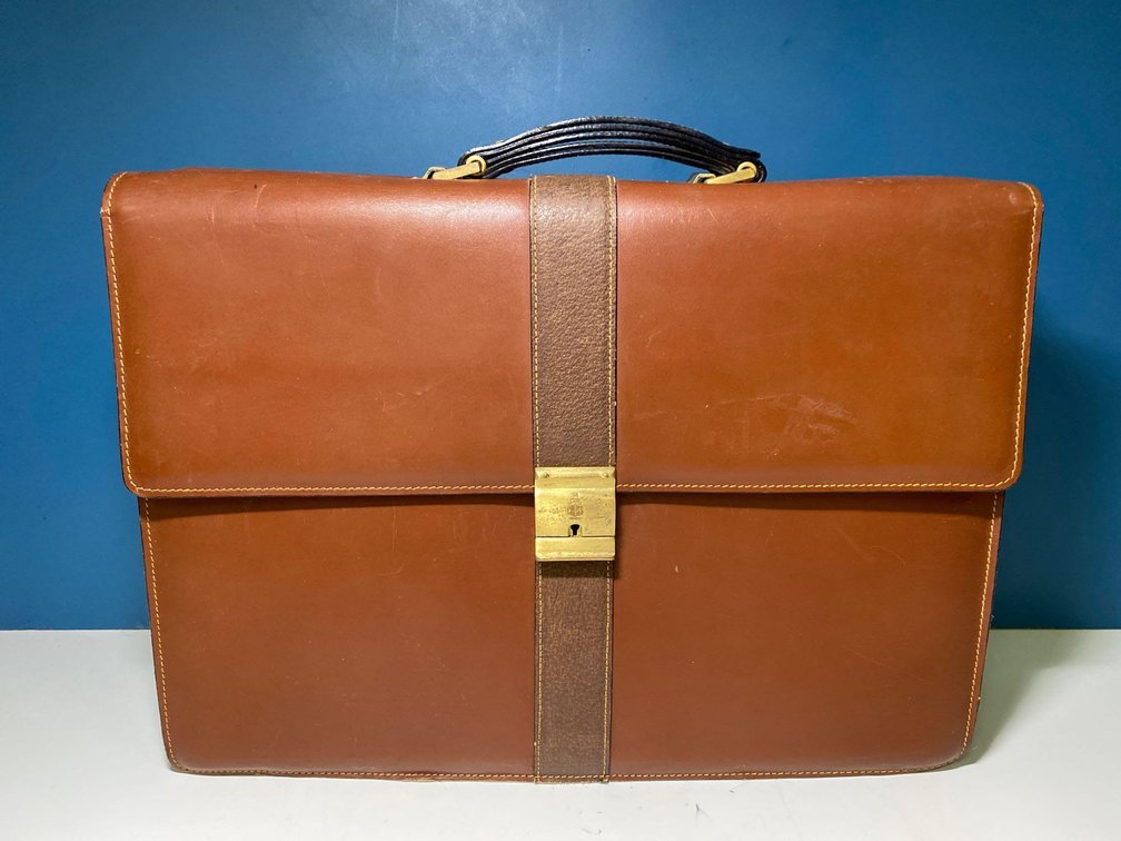 Mark Cross New York Brown Leather Briefcase 