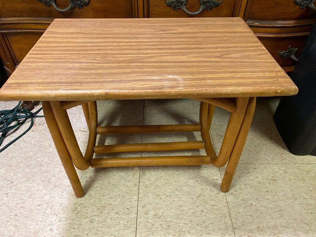 24" Wide Island Style Bamboo Design Base Side Table 