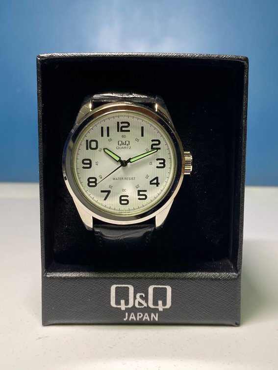 Q & Q Japan Brand Water Resistant Watch With Black Band