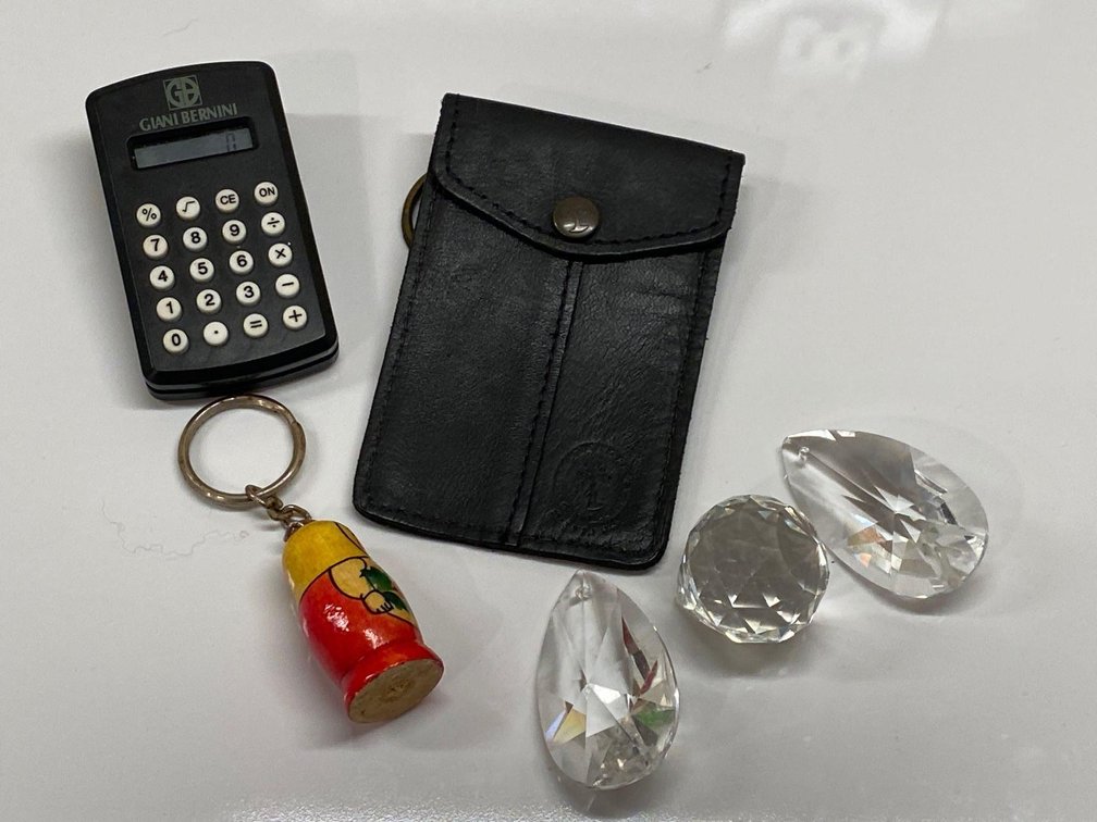 Calculator, Paperweights and Keychain 
