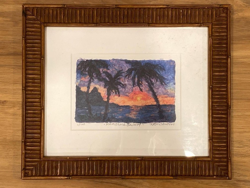 10" X 12" Framed Terri Scarborough "North Shore Sunset" Limited Edition Giclee Print