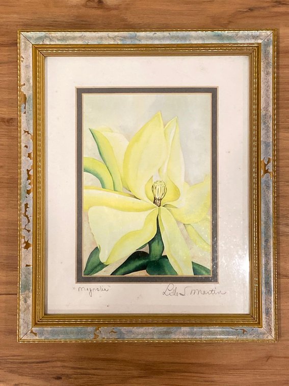 9" X 11" Framed "Magnolia" by L. S. Martin