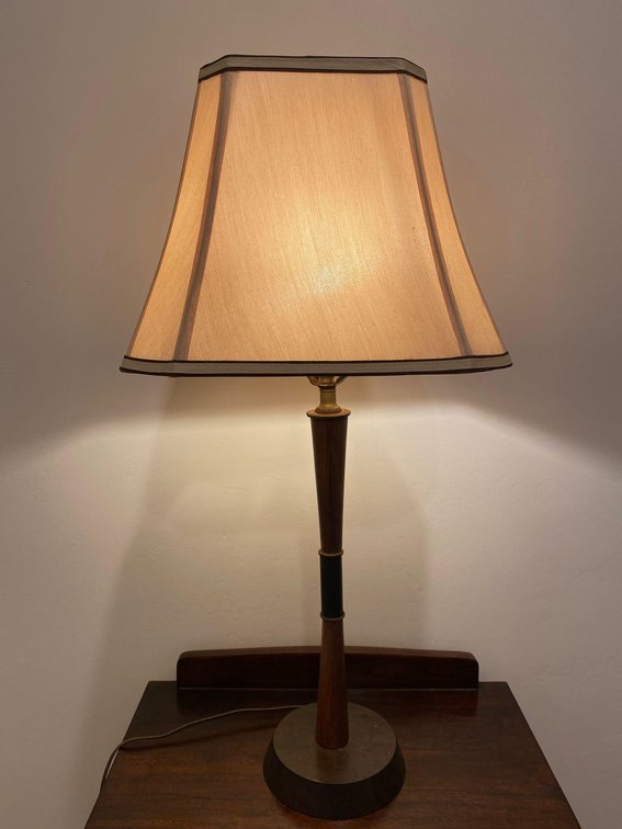 29" Tall Wood and Metal Base Table Lamp 