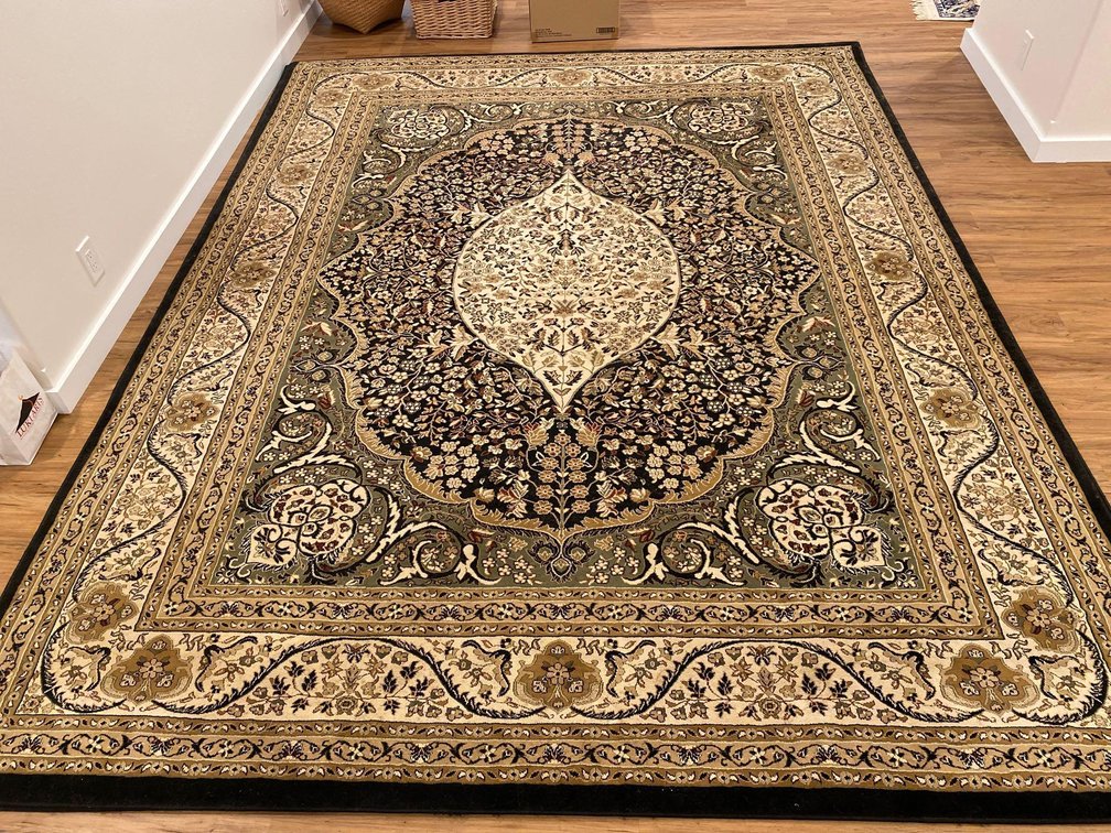 107" X 137" Million Points Glass Elegance Black Area Rug