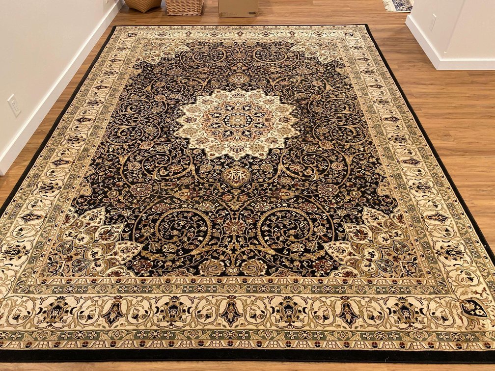 107" X 137" Million Points Glass Elegance Black Area Rug