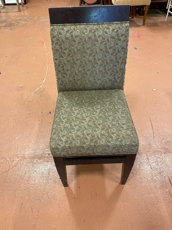 Green armless dining chair 