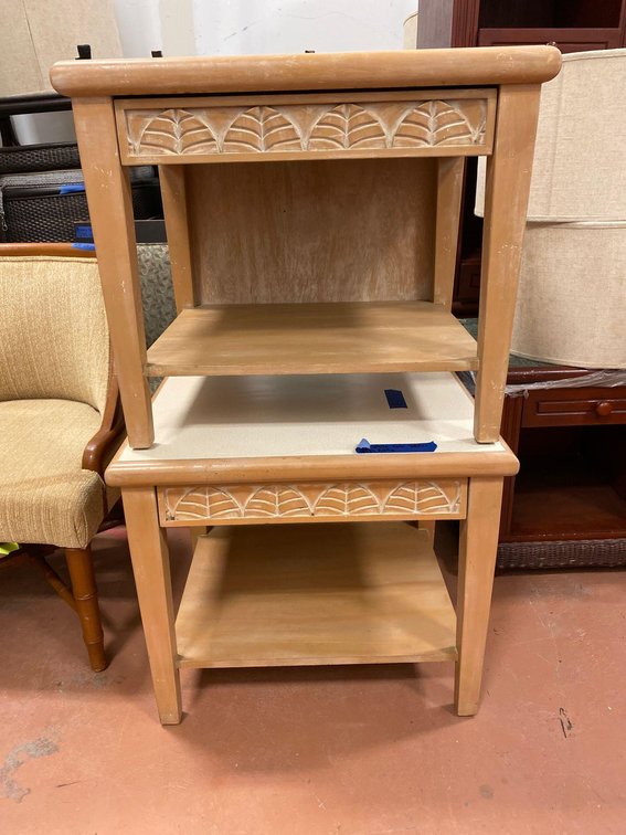 (X's 2) white side tables 