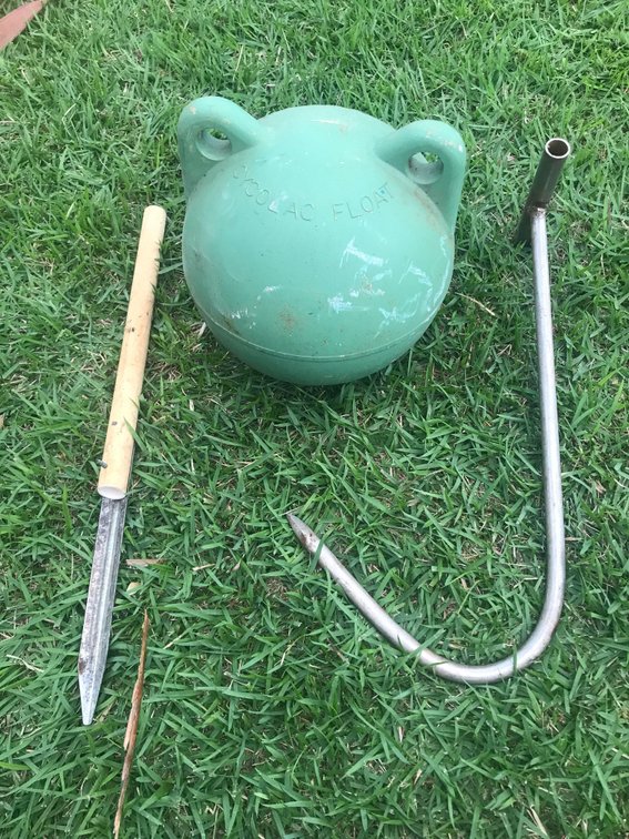 Fishing Gaff , Bamboo Pole holder, Floater
