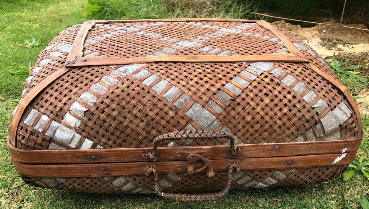 Vintage Wicker Home Decor Basket Suitcase