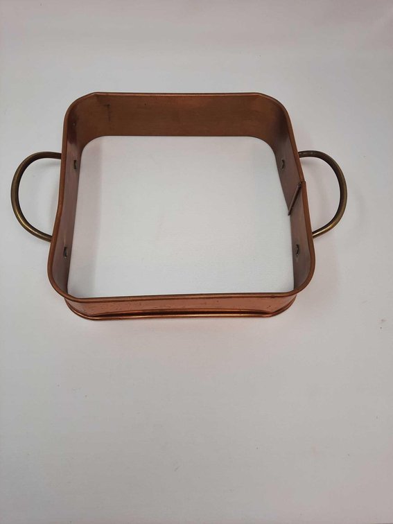 Vintage Copper Casserole Holder, Square