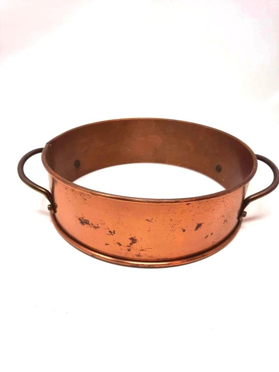 Vintage Copper Casserole Holder,  Round 