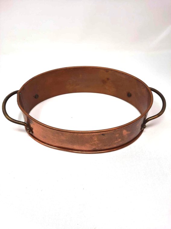 Vintage Copper Casserole Holder,  Oval 