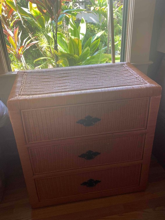 3 drawer wicker dresser