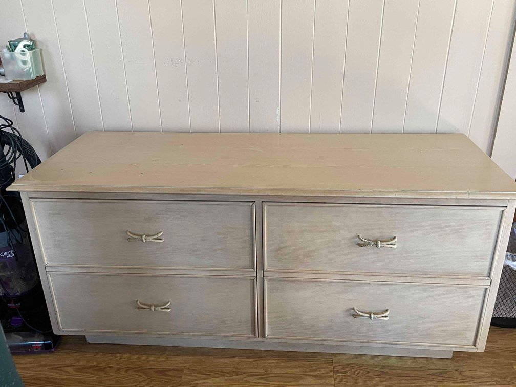 Large white wood dresser