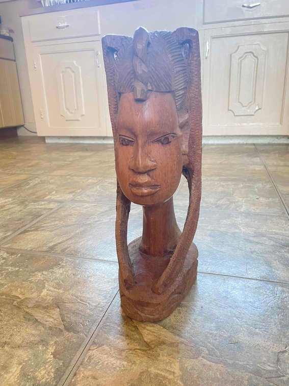 Wooden Sculpture , Bust if a Woman