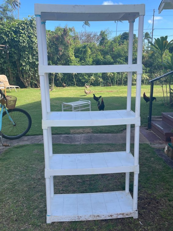 White 5 Tier plastic shelf