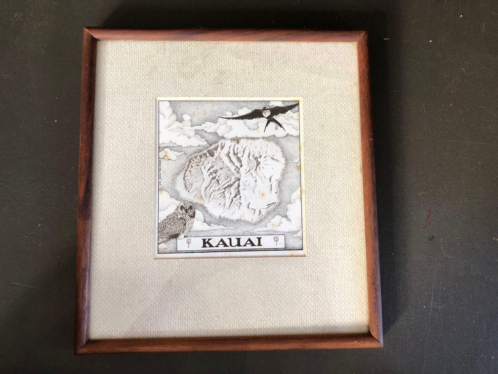 Koa Framed Kauai Portrait by Christine Fave