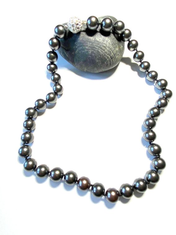 20" Pearlfection Black Pearls Necklace