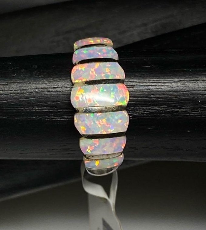 Starling Silver 925 Southwest Style By JTV Opal Simulant Ring Size 10