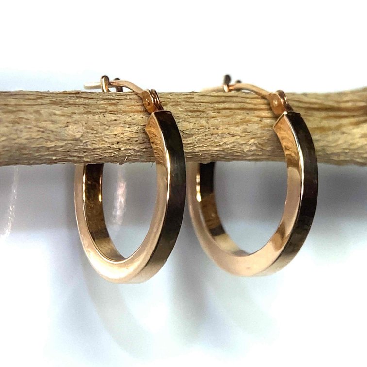 14K Rose Gold Hoop Earrings
