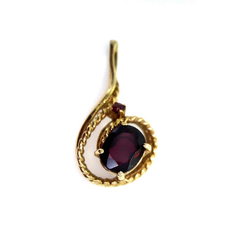 Unmarked Tested 14K Amethyst Stone Pendant 