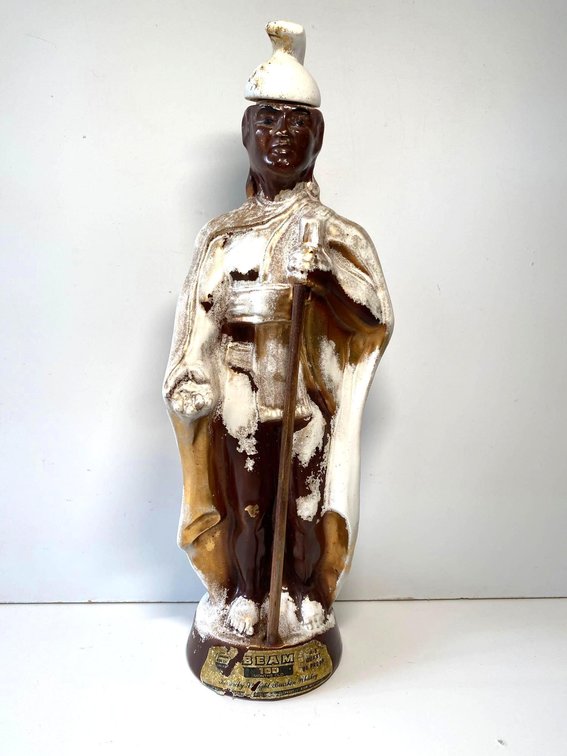 Vintage Circa 1969 King Kamehameha Jim Beam 100 Month Whiskey Decanter