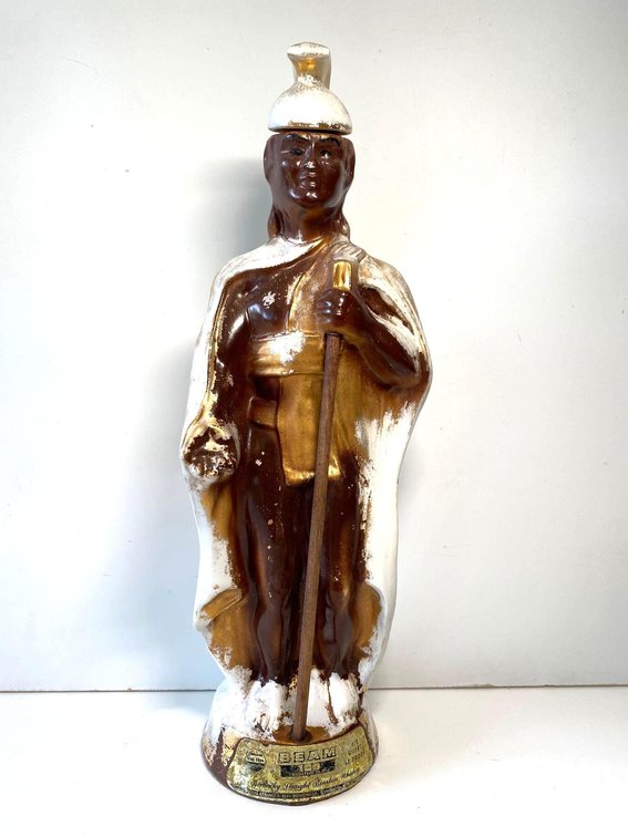 Vintage Circa 1969 King Kamehameha Jim Beam 100 Month Whiskey Decanter