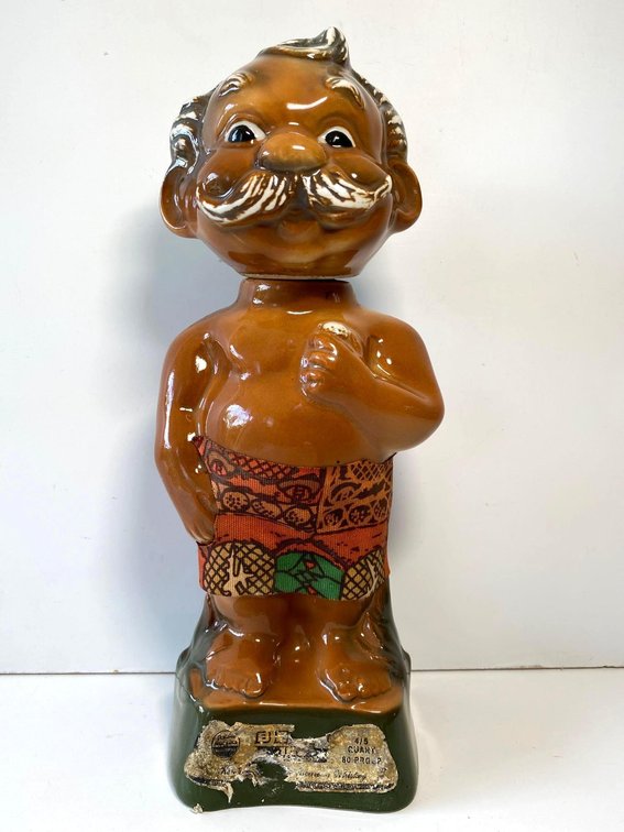 Vintage Circa 1974 United Airlines Hawaiian Jim Beam 100 Month Whiskey Decanter