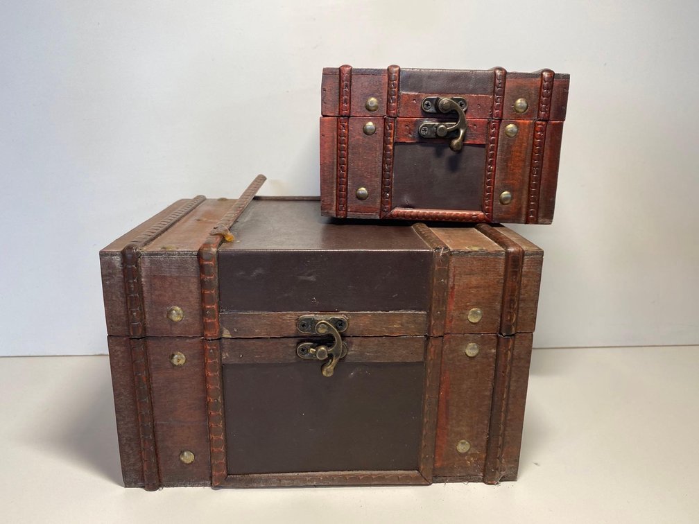 Two Decorative Trunk Storage Boxes