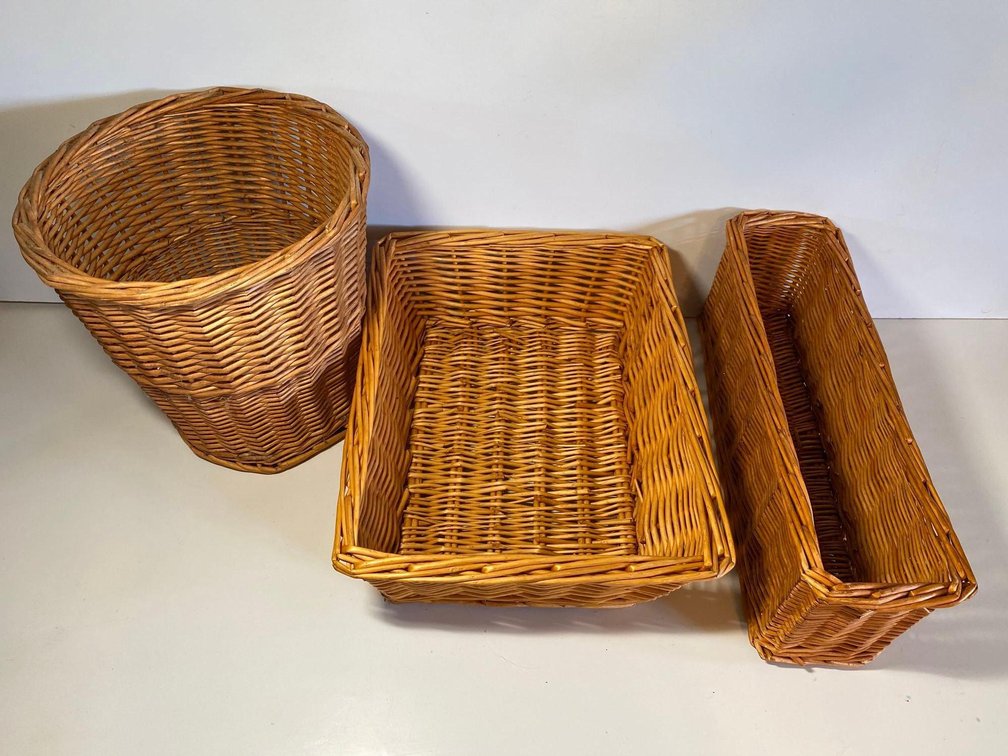 Woven style Organizing Baskets and Waste Basket 