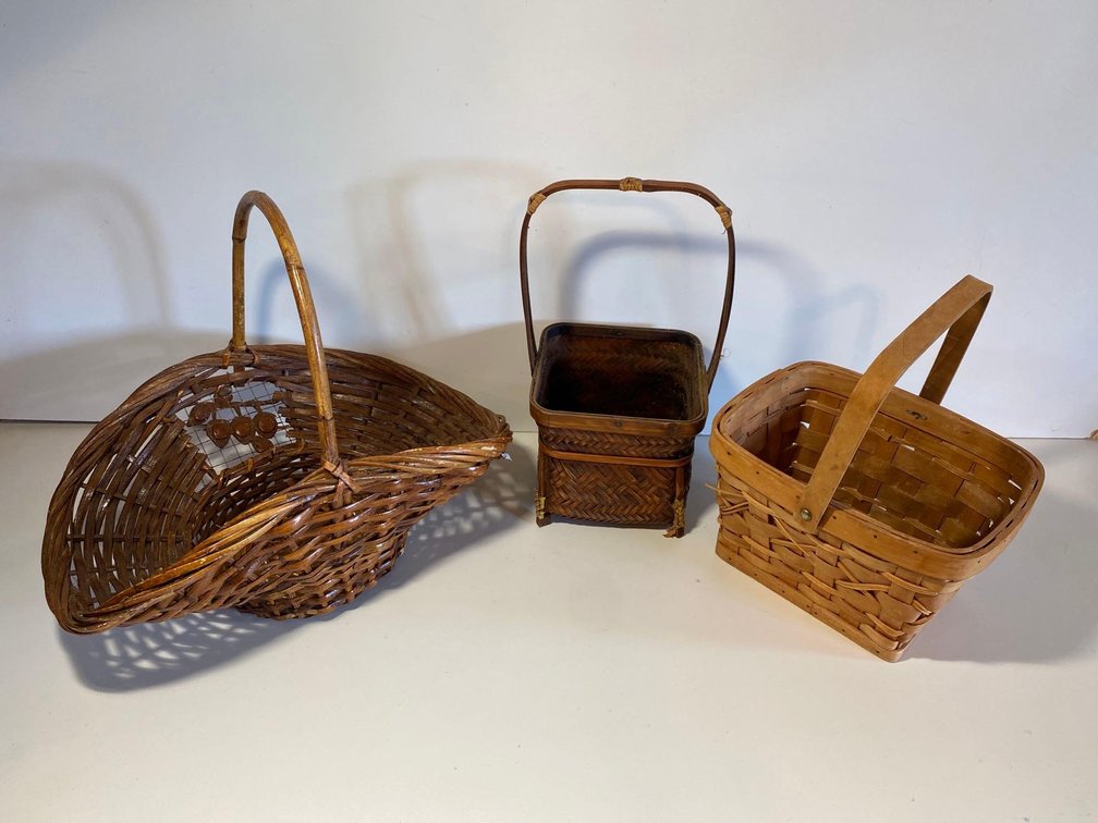 Three Decorative Handled Baskets 