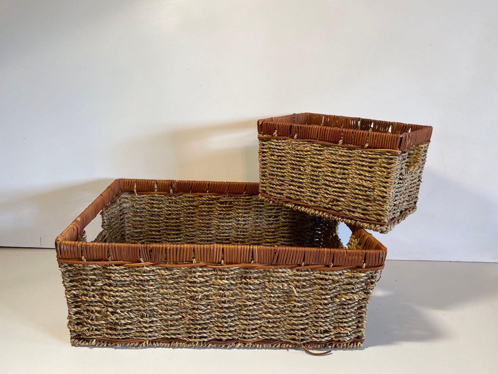 Two Sized Matching Decorative Organizing Baskets 