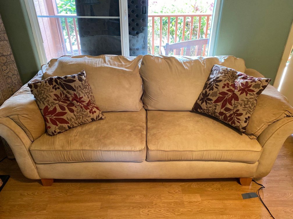 Light Colored Microfiber Couch
