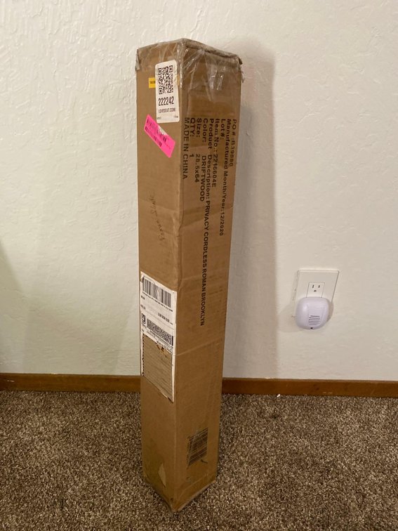 Driftwood Colored 28 1/2" X64" Privacy Cordless Blinds