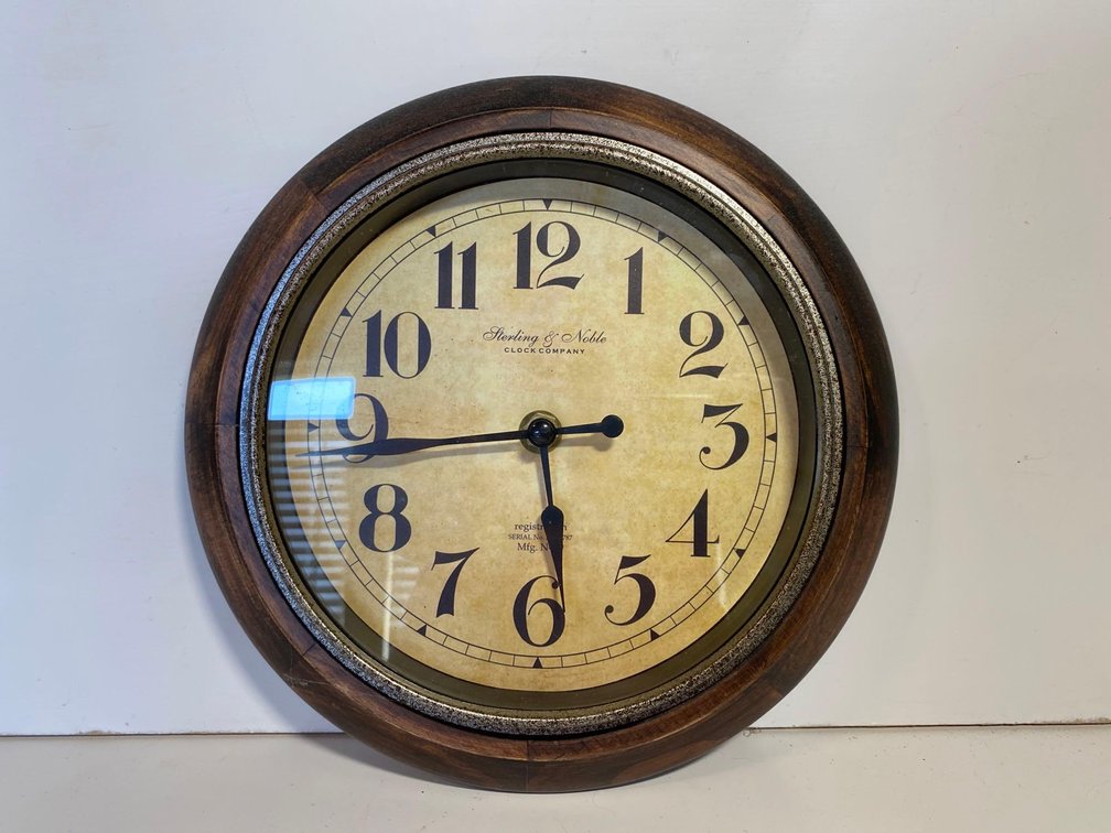 9" Sterling & Noble Clock Company Wall Clock