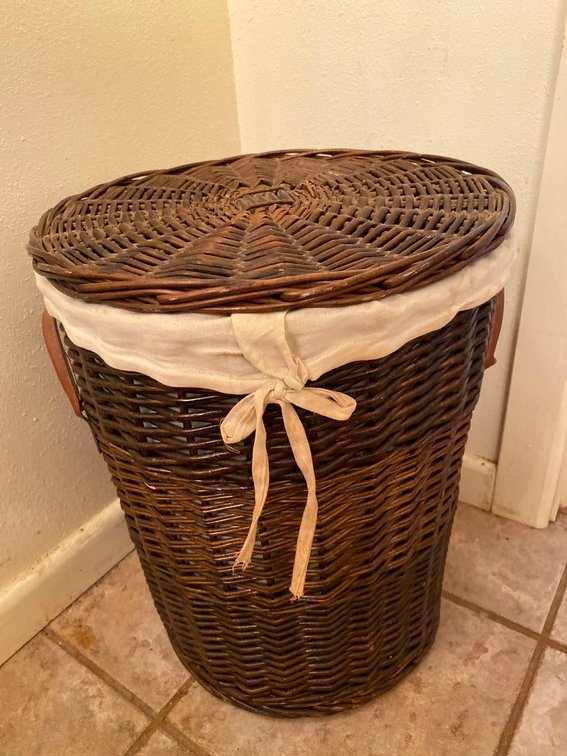 Woven Linen Style Laundry Hamper 