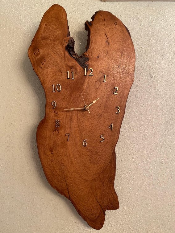 Rustic Wood Slab Wall Clock 