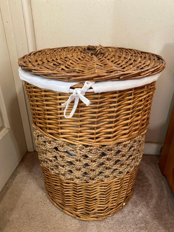 Woven Linen Style Laundry Hamper 