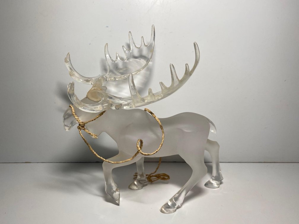 Clear Plastic Moose Decor Piece 