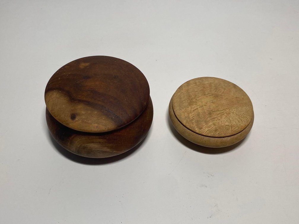 (X's 2) Milo and Mango Wood Lidded Dishes