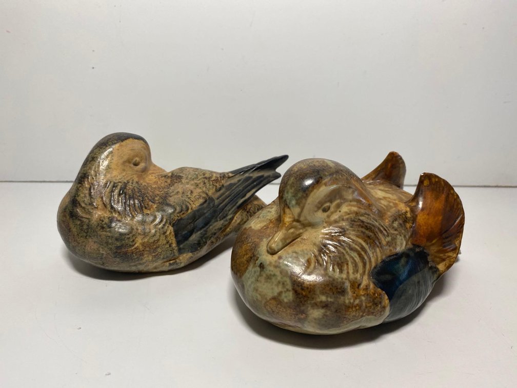 (X's 2) Vintage OMO Japan Ceramic Ducks 