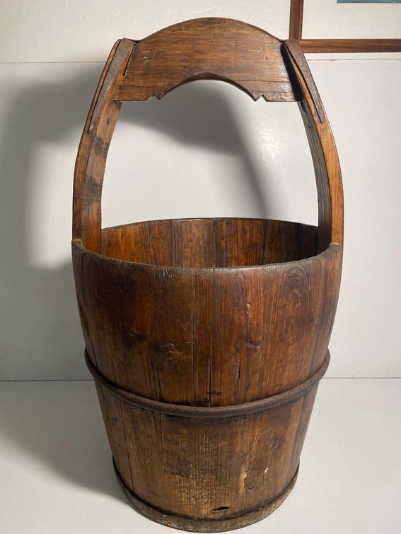 Antique Chinese Wooden Bucket 