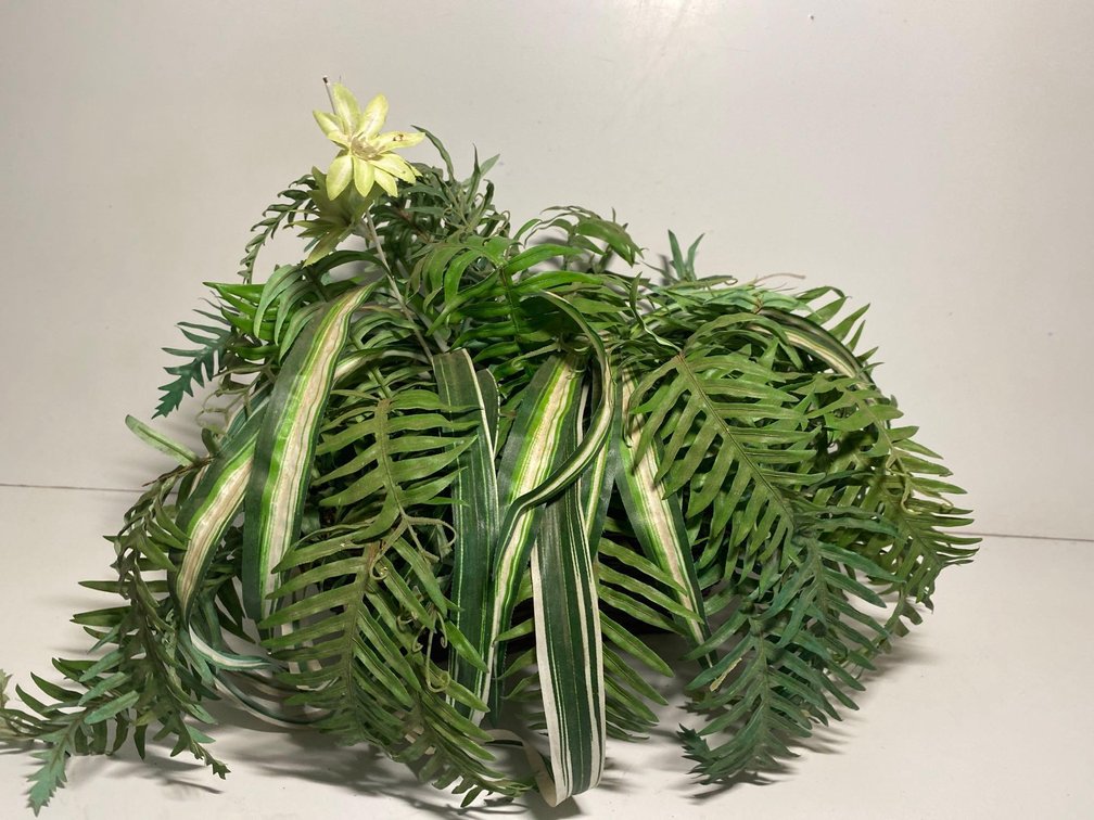 Artificial Fern Greenery in Basket
