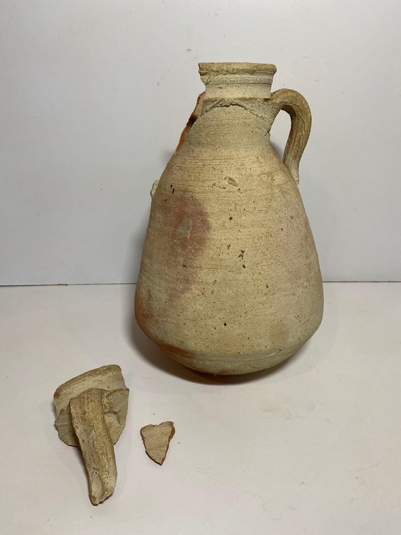 Double Handled Pottery Vase - Needs Repair