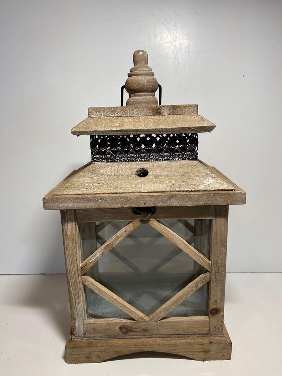 Wood and Glass Lantern Box 