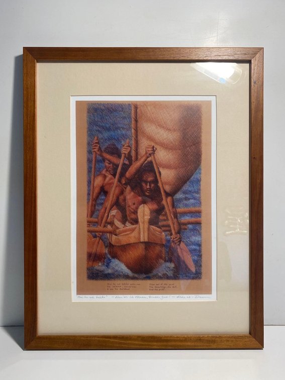 Framed "Mai Ka Wa Kahiko" Voyager Art Signed by Dawn