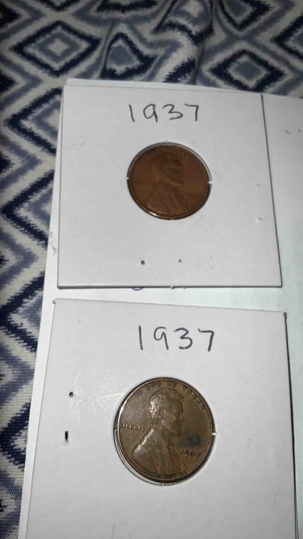 (X’s 3) 1937 Wheat Pennies 
