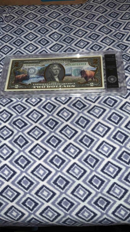YellowStone National Park commemorative 2 Dollar Bill
